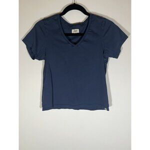 PACT blue v-neck comfy soft cotton tshirt XS organic hippie festival